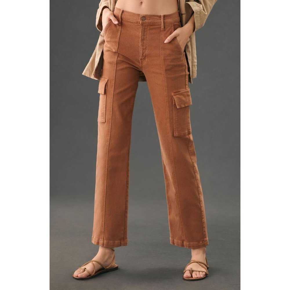 Mother The Rambler Brown Khaki Cargo Pants Ankle In Glazed Ginger Size 30 Y2K